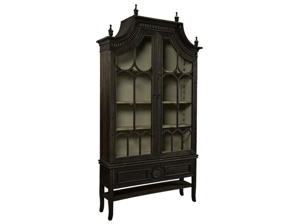 Cathedral Black Arched Cabinet - main image