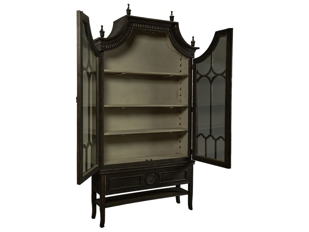 Cathedral Black Arched Cabinet - image 1