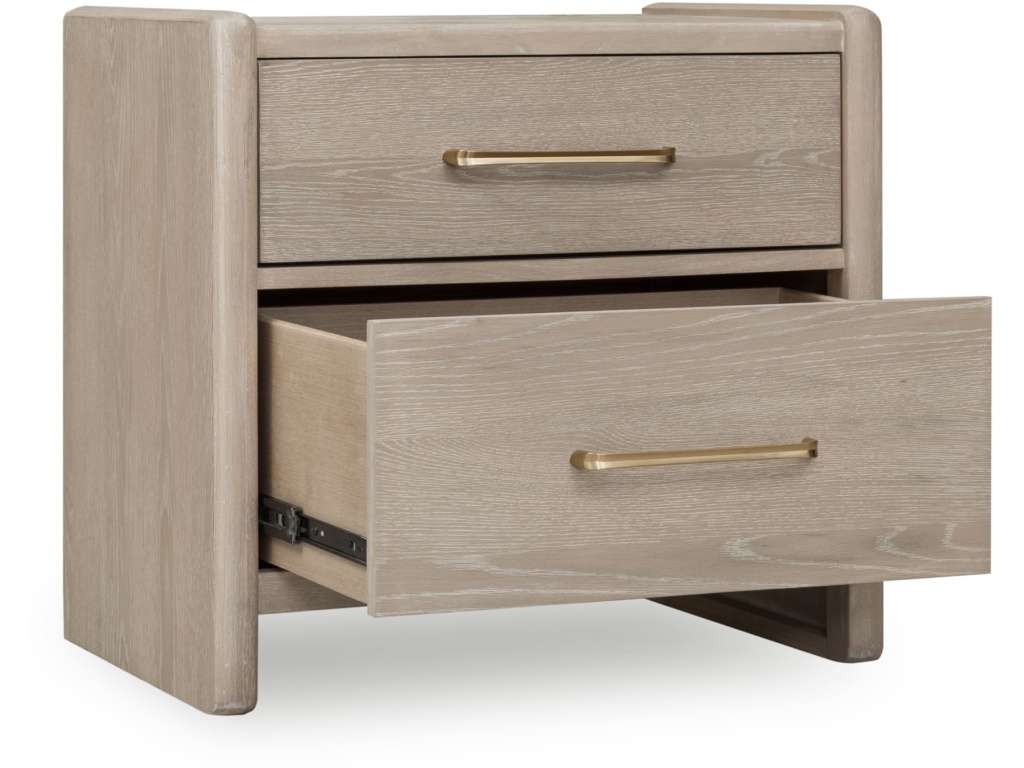 Gardenia 2 Drawer Oak Wood Nightstand in Chai - image 2