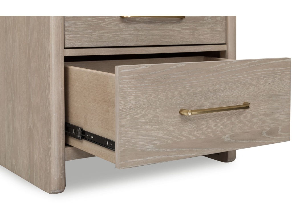 Gardenia 2 Drawer Oak Wood Nightstand in Chai - image 4