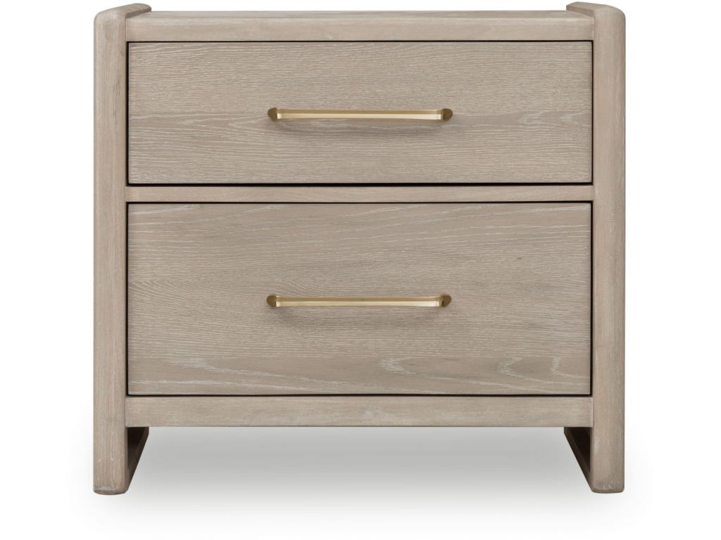 Gardenia 2 Drawer Oak Wood Nightstand in Chai - image 1