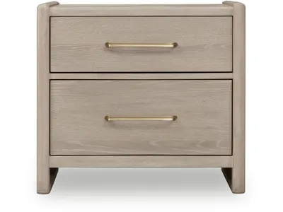 Gardenia 2 Drawer Oak Wood Nightstand in Chai - Alternative View