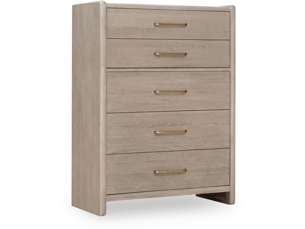 Gardenia Five Drawer Oak Wood Chest in Chai - main image