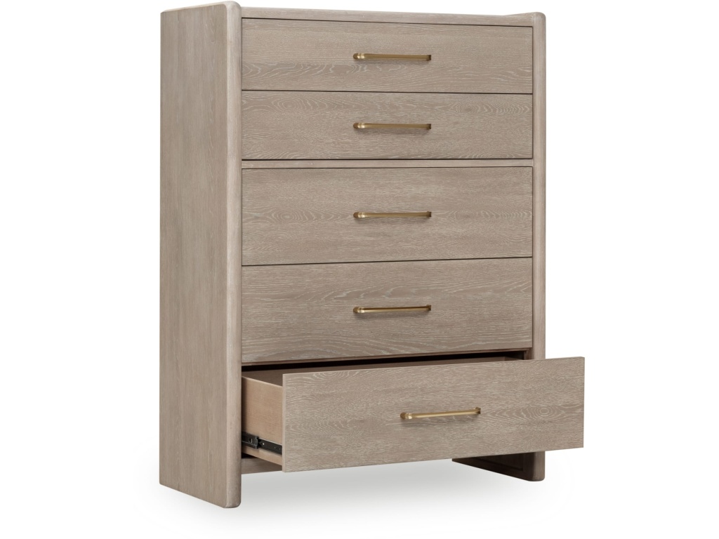 Gardenia Five Drawer Oak Wood Chest in Chai - image 2