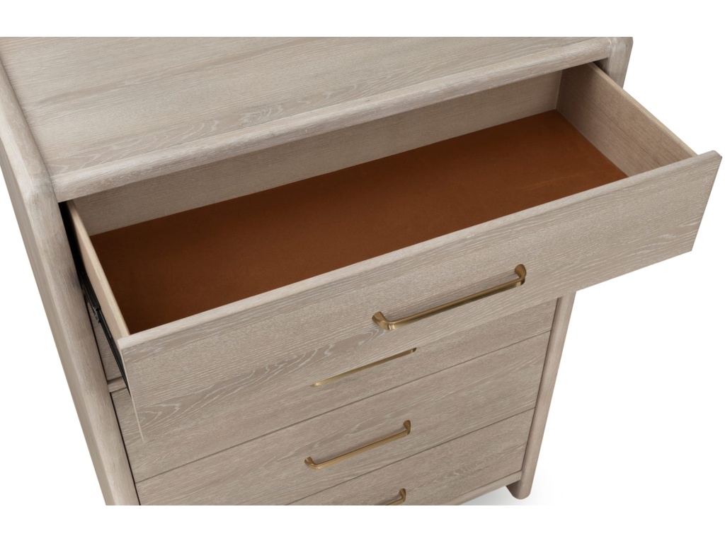 Gardenia Five Drawer Oak Wood Chest in Chai - image 4