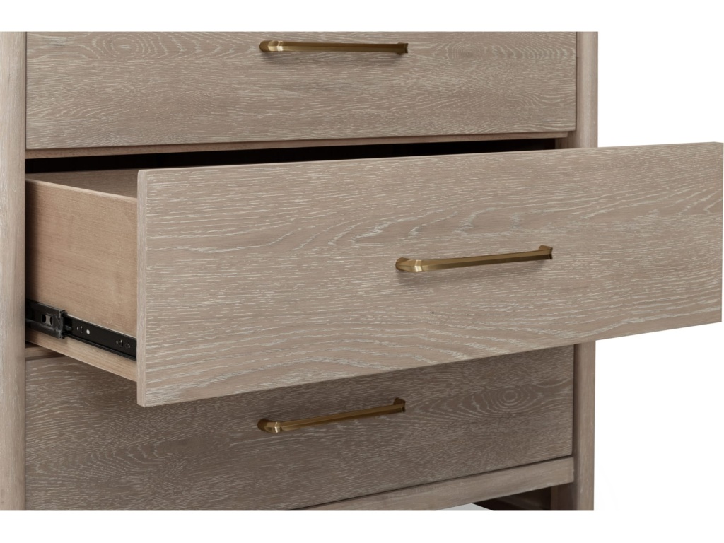 Gardenia Five Drawer Oak Wood Chest in Chai - image 6