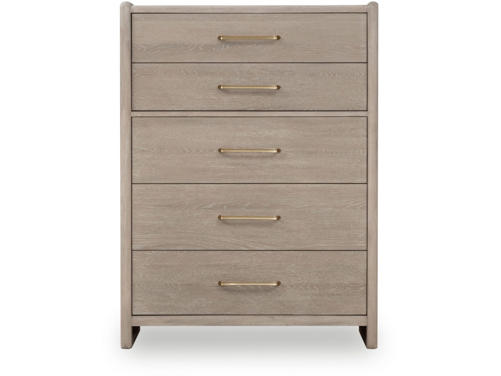Gardenia Five Drawer Oak Wood Chest in Chai - image 1