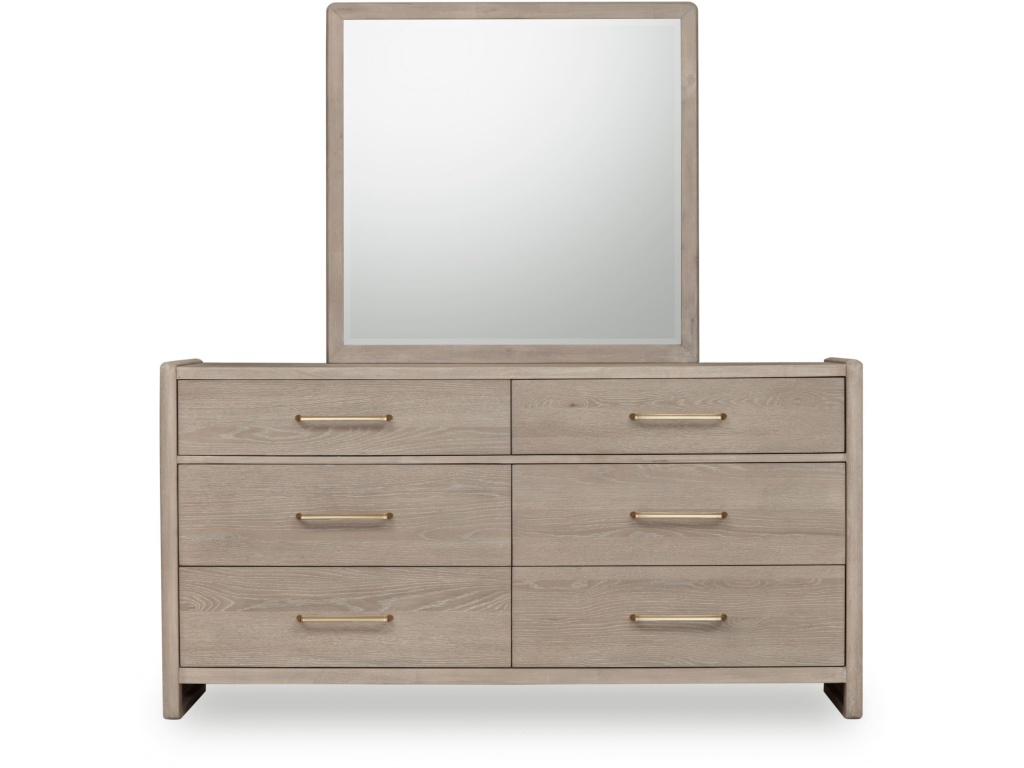 Gardenia Six Drawer Oak Wood Dresser in Chai - main image