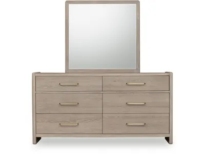 Gardenia Six Drawer Oak Wood Dresser in Chai
