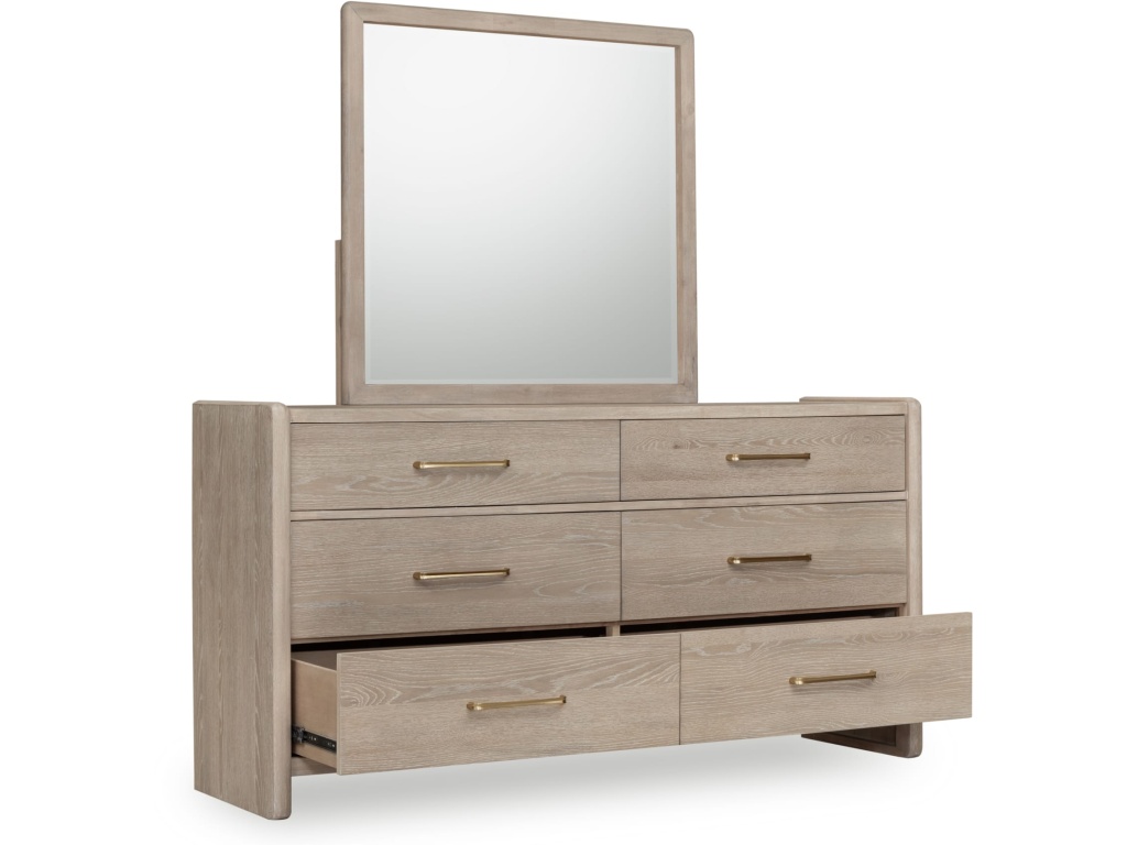 Gardenia Six Drawer Oak Wood Dresser in Chai - image 2