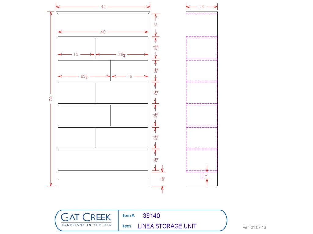 Gat Creek Linea Storage Unit Bookcase, alternate view 2