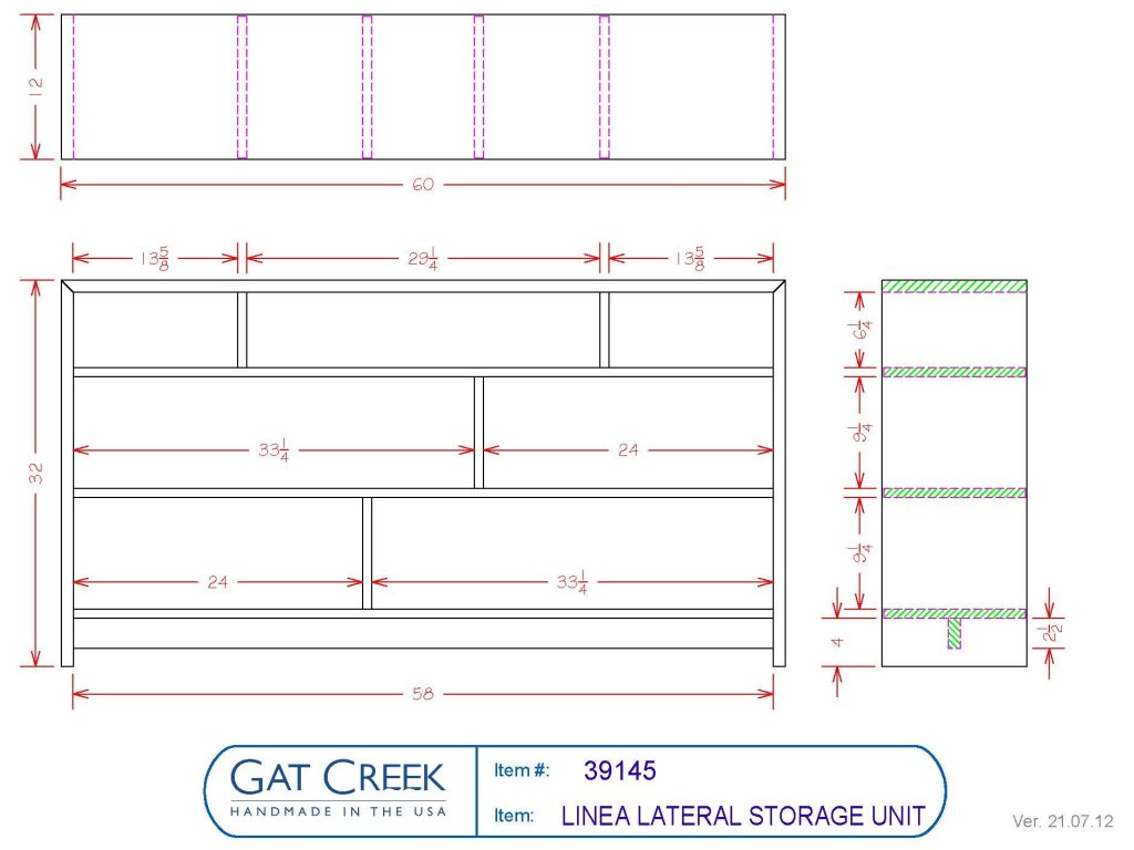 Gat Creek Linea Lateral Storage Unit Bookcase, alternate view 2