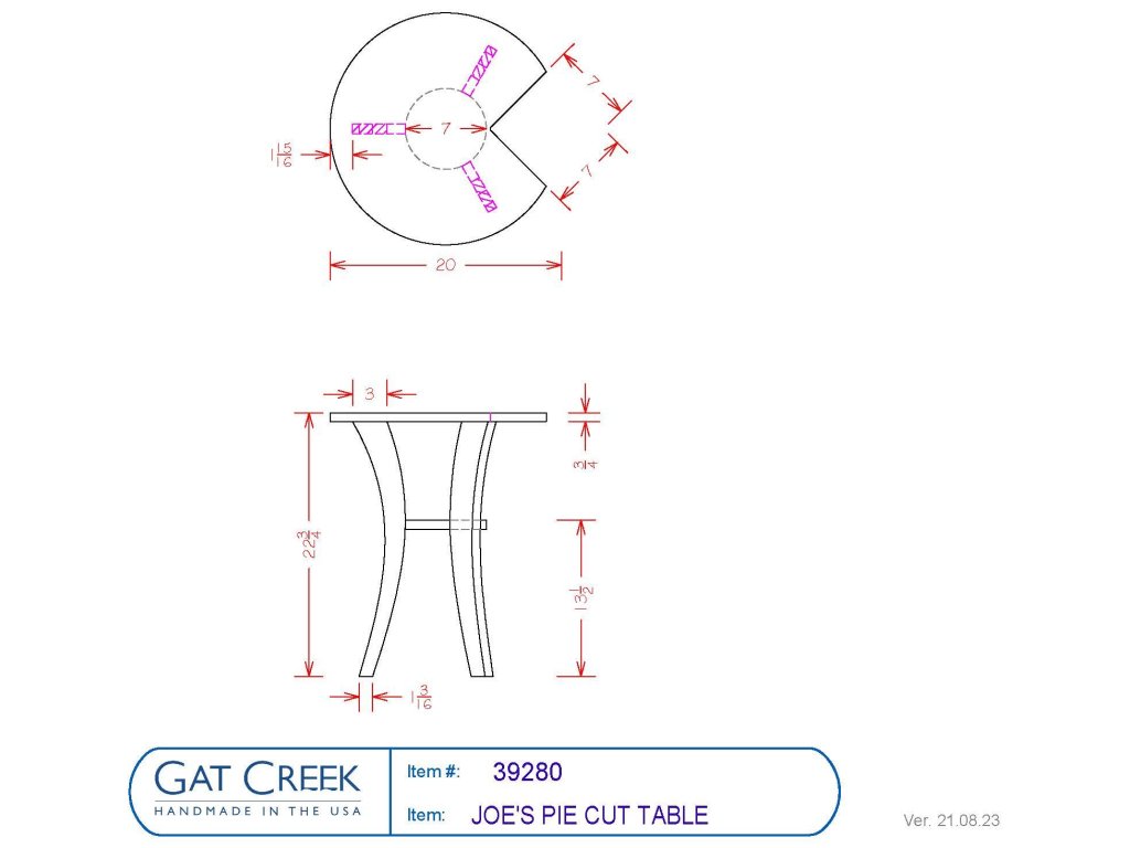 Joes Pie Cut Table - image 1