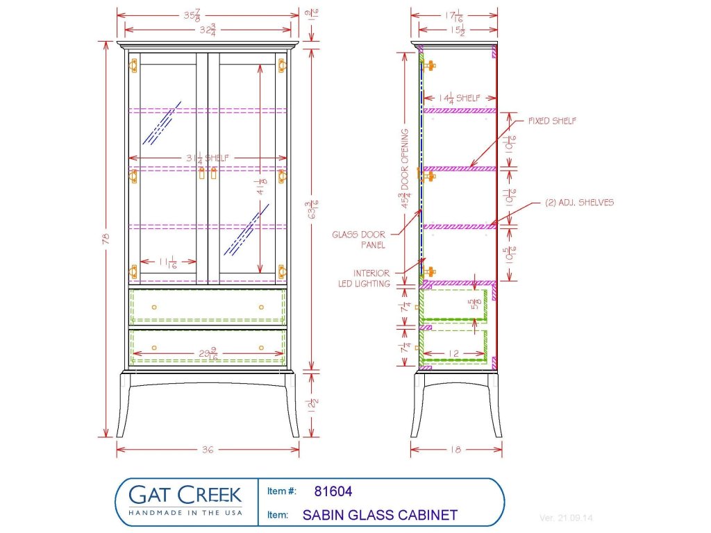 Gat Creek Sabin Glass Cabinet, alternate view 3