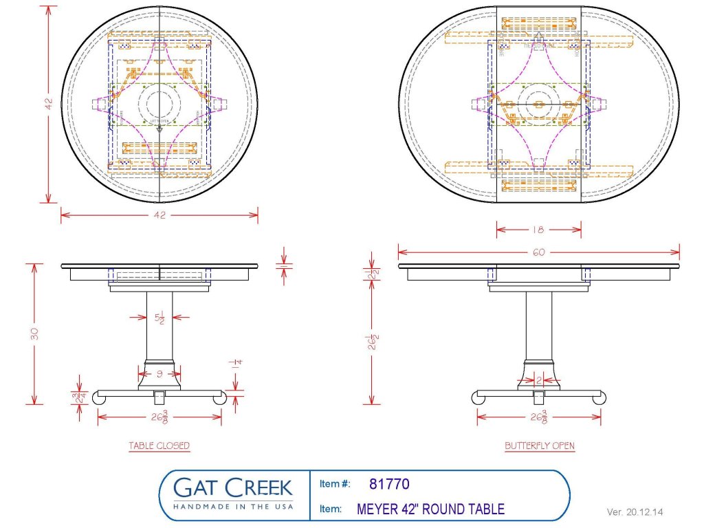 Gat Creek 48" Meyer Round Pedestal Table, alternate view 3