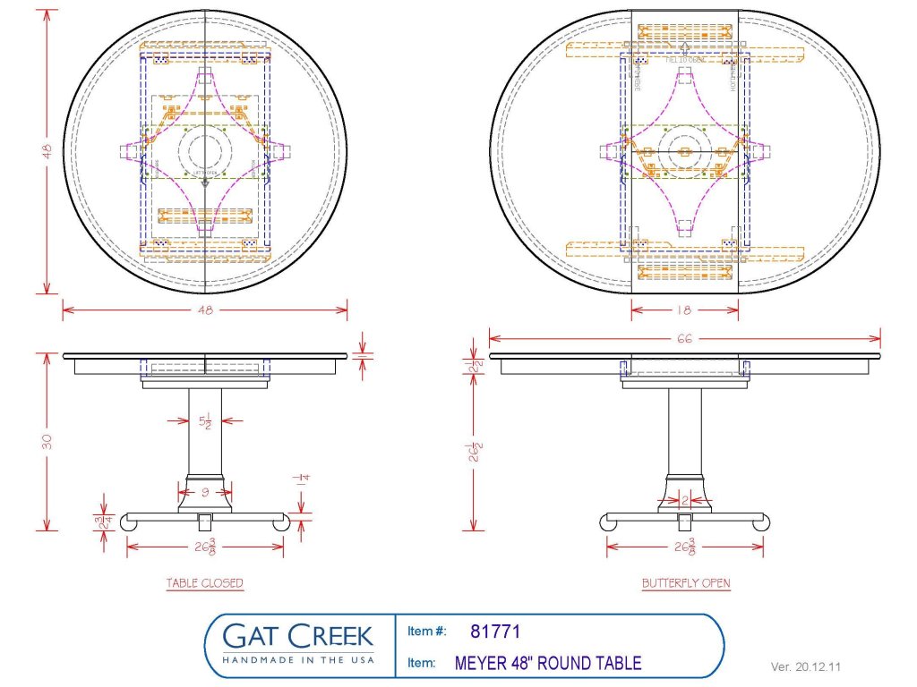 Gat Creek 48" Meyer Round Pedestal Table, alternate view 4