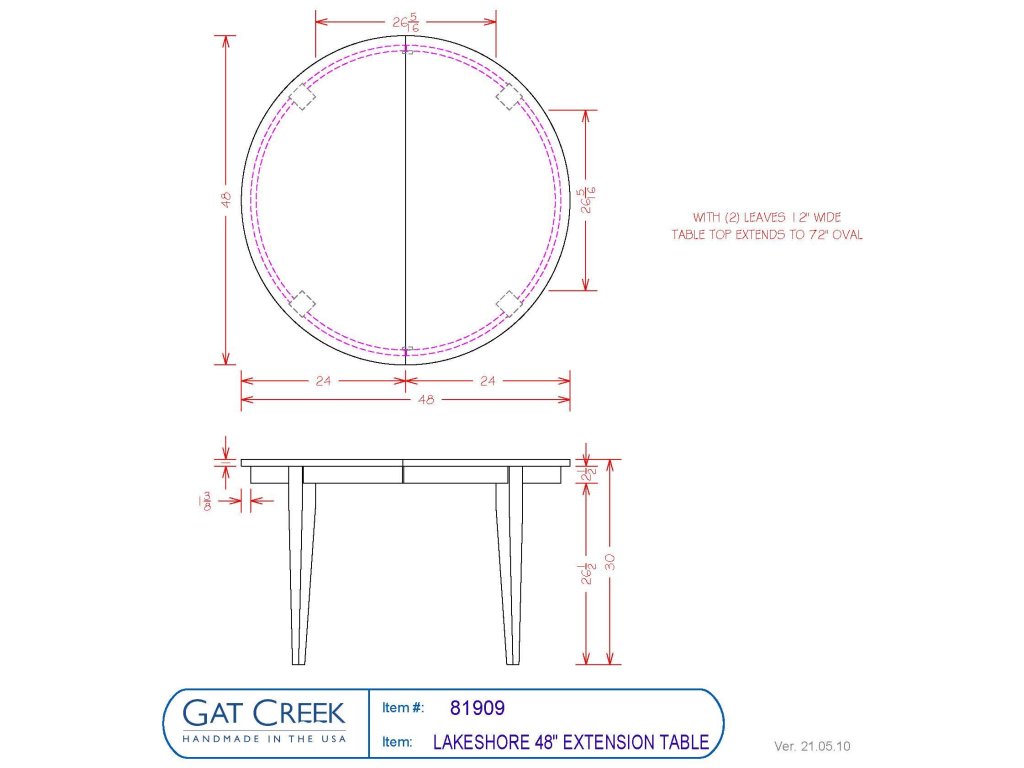 42" Lakeshore Table with One 18” Leaf - image 3