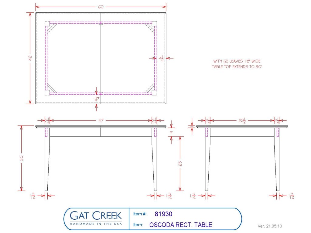 Gat Creek Oscoda Rectangular Table, alternate view 2
