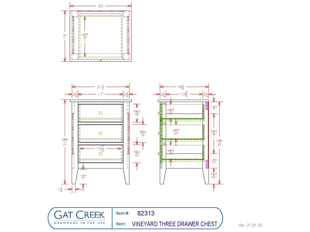 Vineyard Three Drawer Chest - image 2