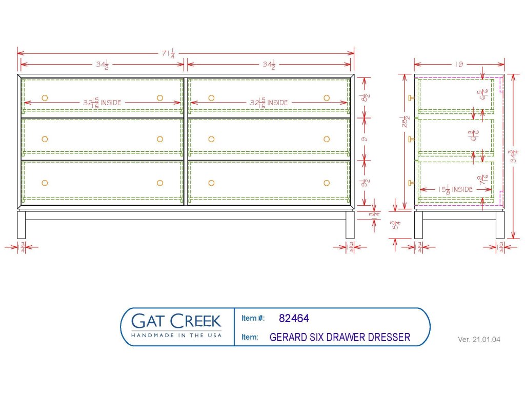 Gerard Six Drawer Dresser - image 3