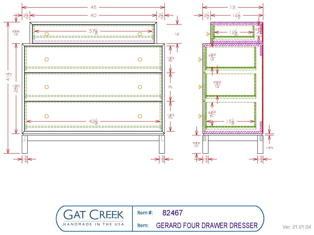 Gerard Four Drawer Dresser - image 2