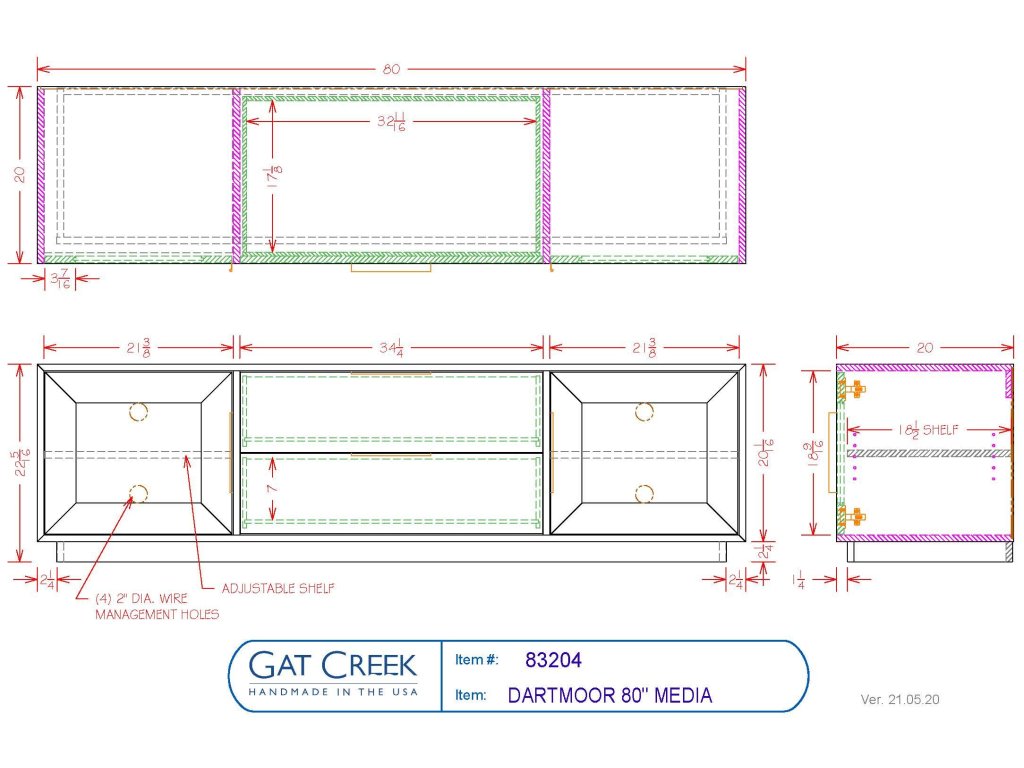 80" Dartmoor Media Cabinet - image 3