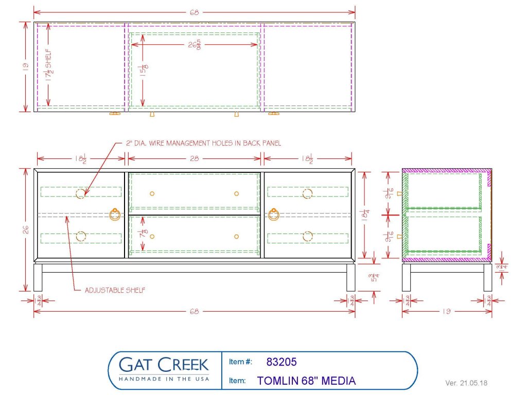 68" Tomlin Media Cabinet - image 3
