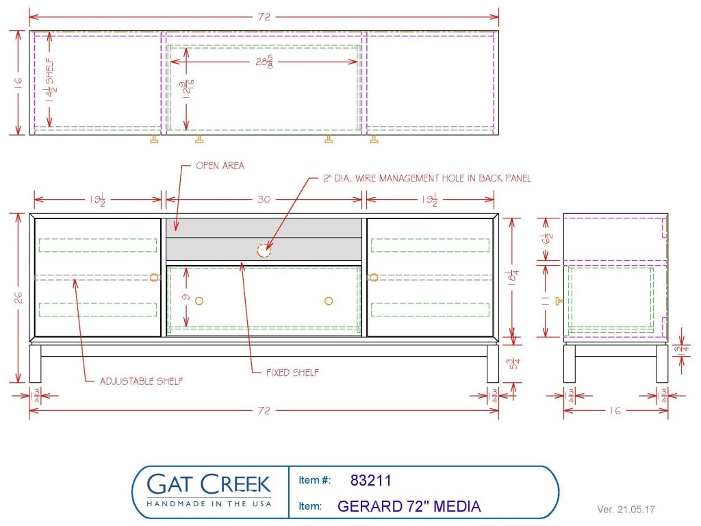 84" Gerard Media Cabinet - image 3