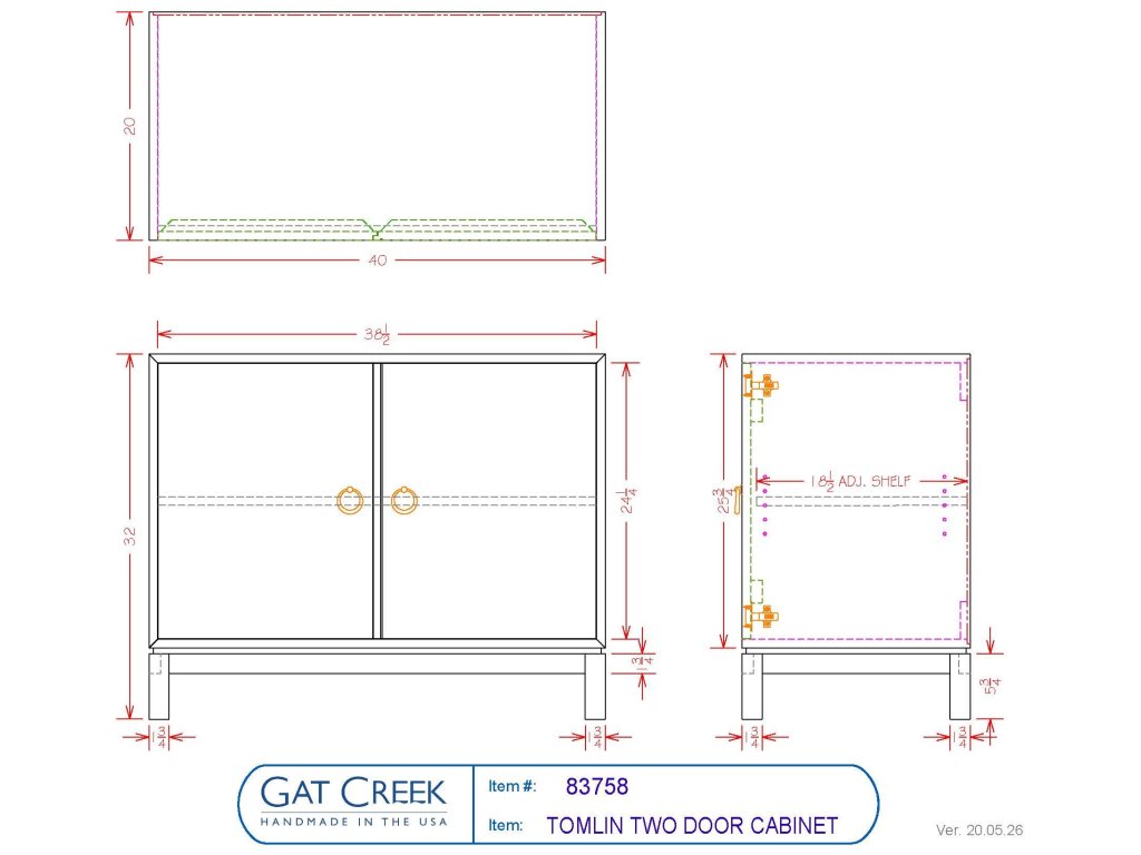 Gat Creek Tomlin Two Door Cabinet, alternate view 3