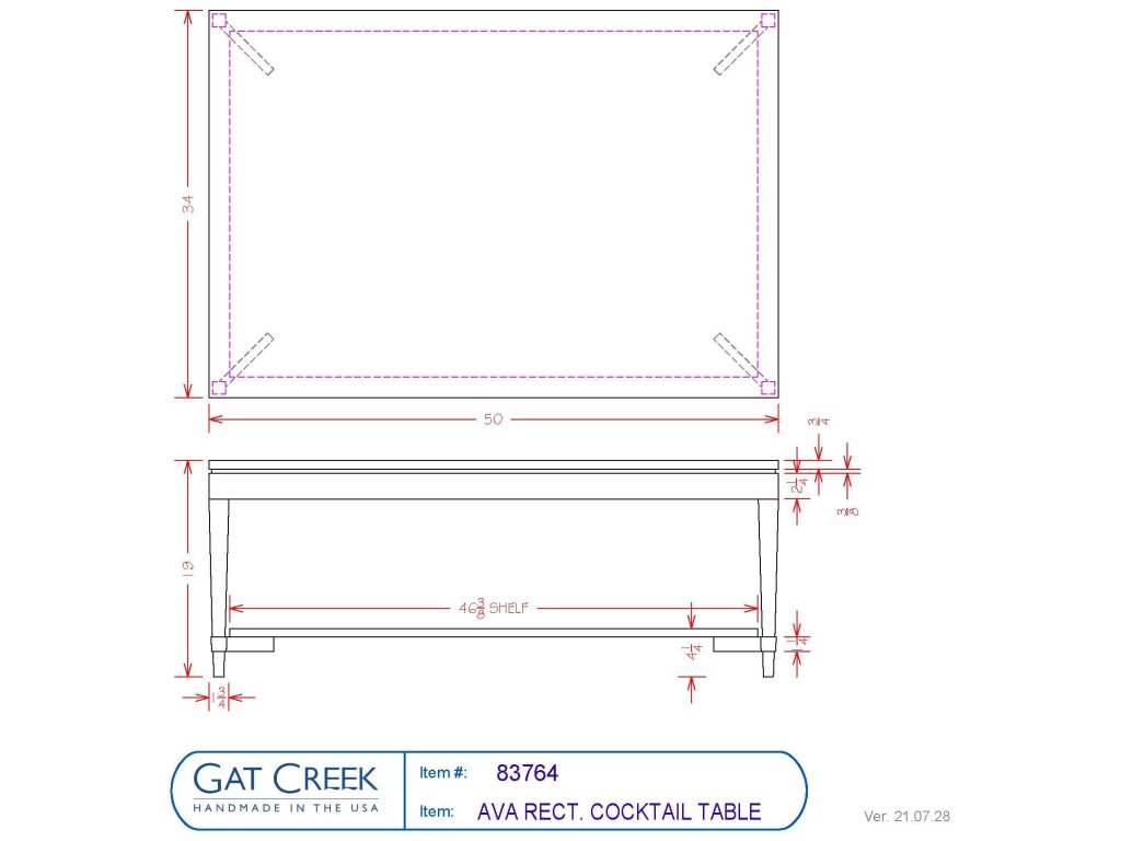 Ava Rectangular Cocktail Table - image 3