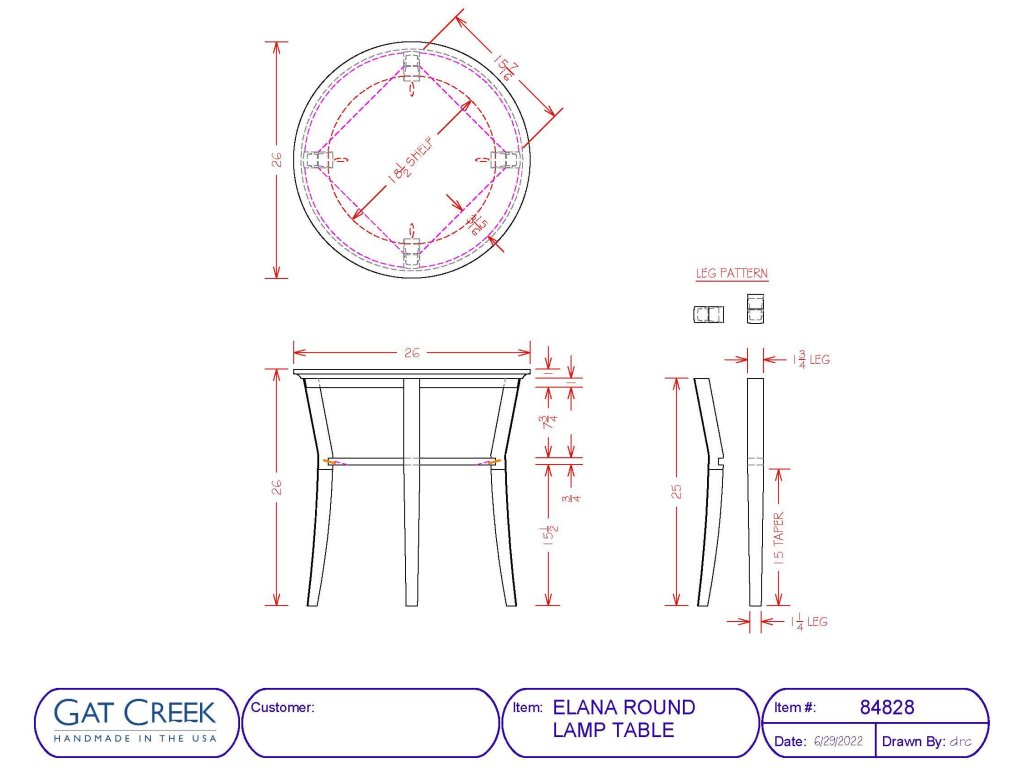 Gat Creek Elana Round Lamp Table, alternate view 4