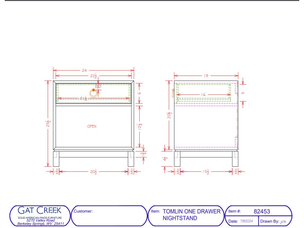 Tomlin One Drawer Nightstand - image 1