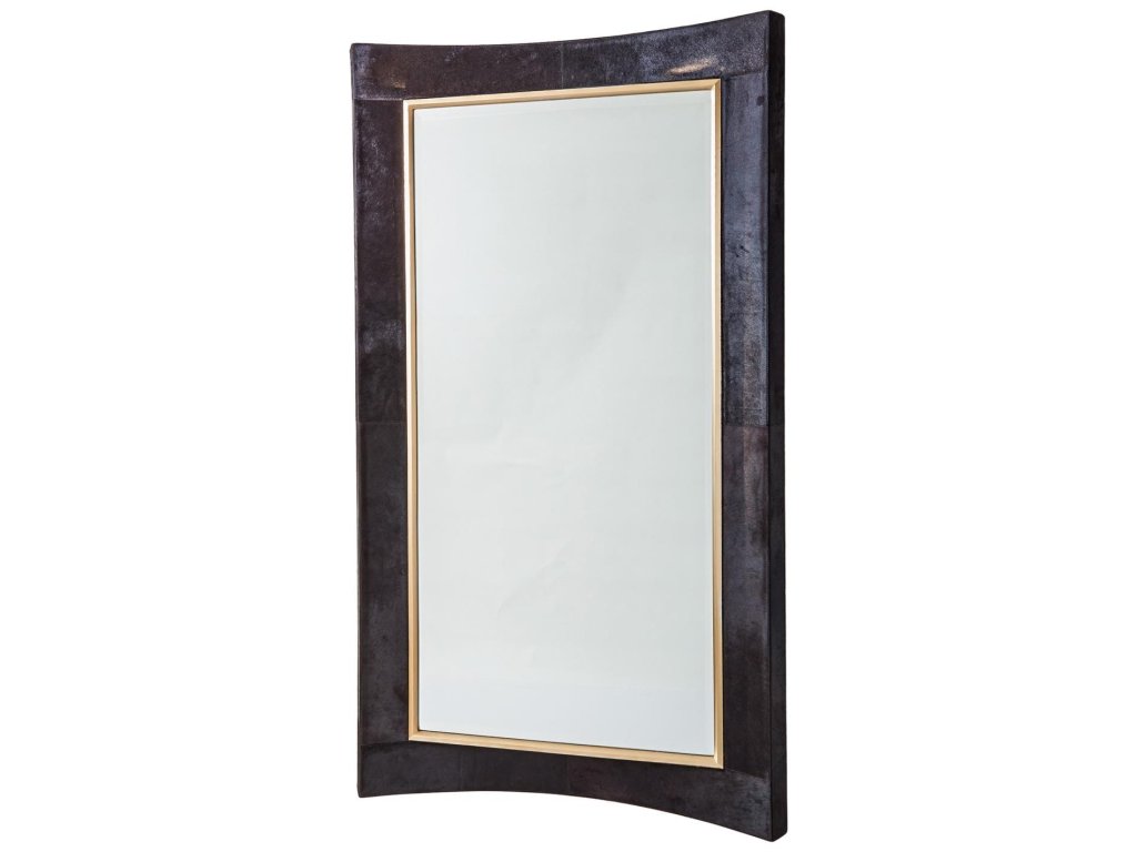 Curved Floor Mirror-Black Hair-on-Hide - image 2