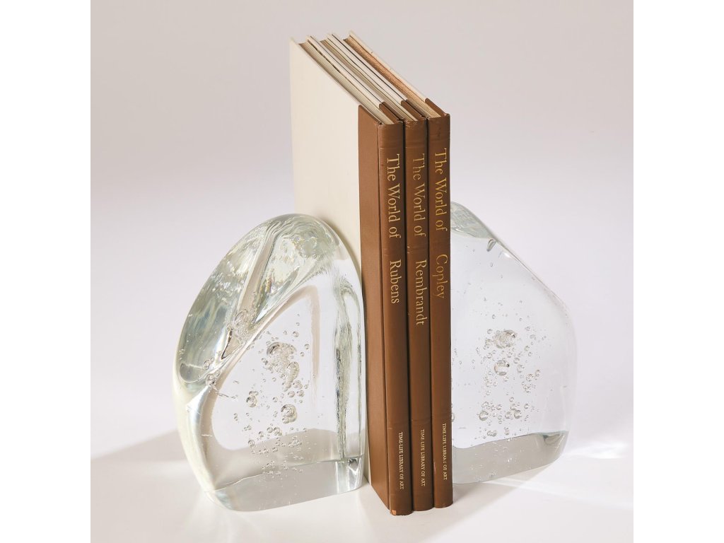 Chunk Bookends-Clear with Bubbles - main image