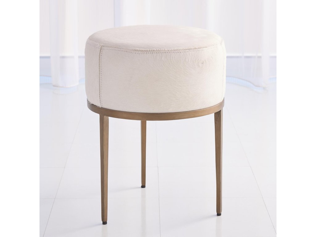 Urban Stool with Ivory Hair-on-Hide-Antique Brass - main image