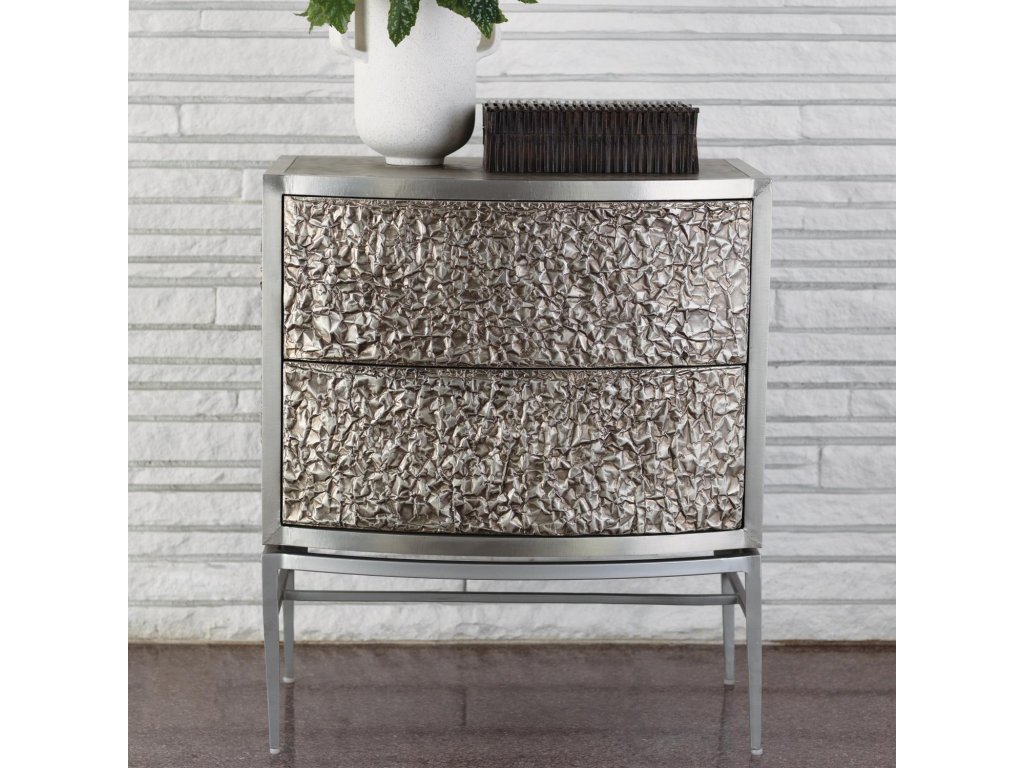 Crinkle Bedside Chest-Nickel/Antique Nickel - image 6