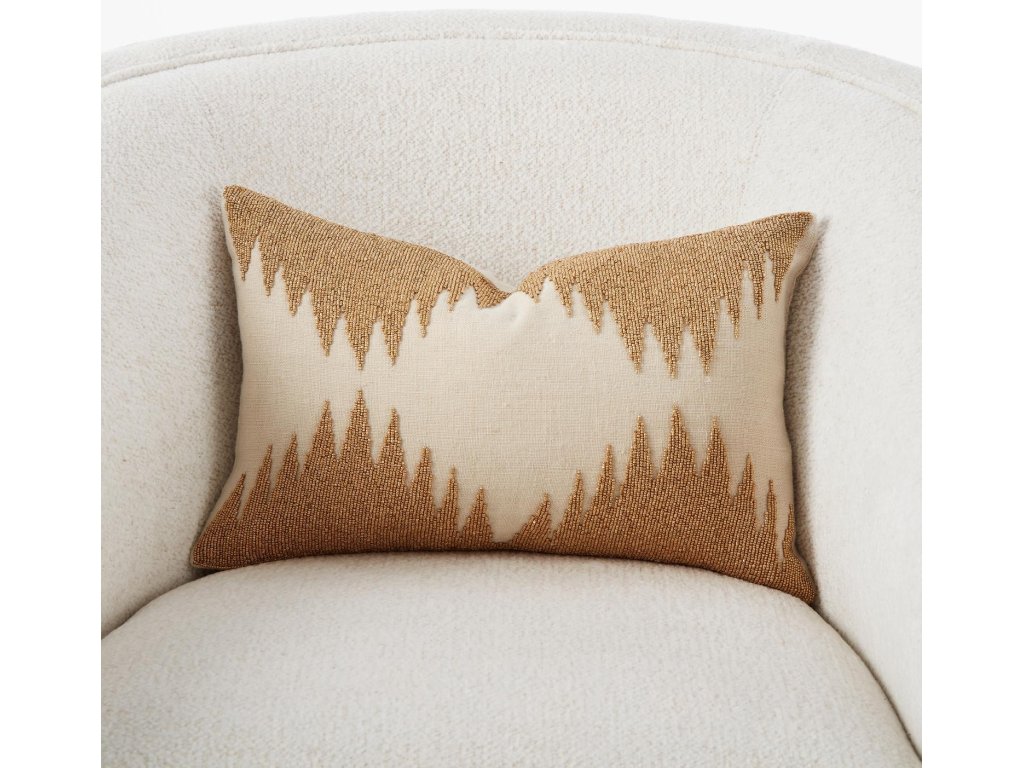 Tristan Pillow-Gold Seed Beads/Bone - image 1