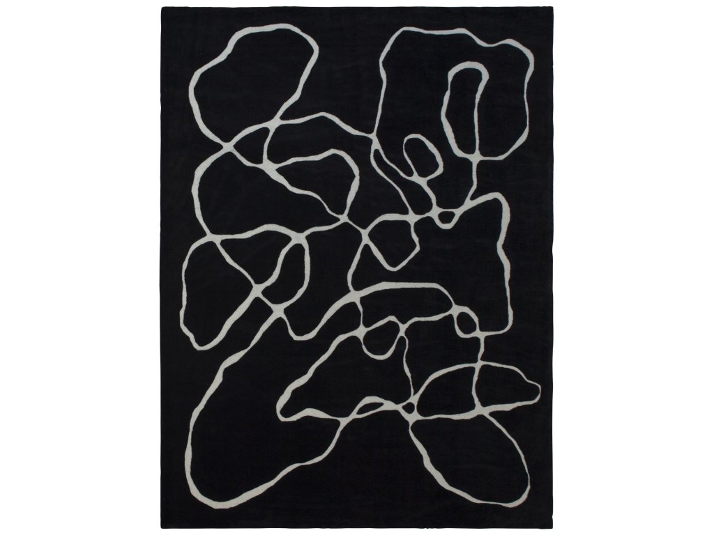 Squiggle Rug-Black/Ivory-8 x 10 - main image