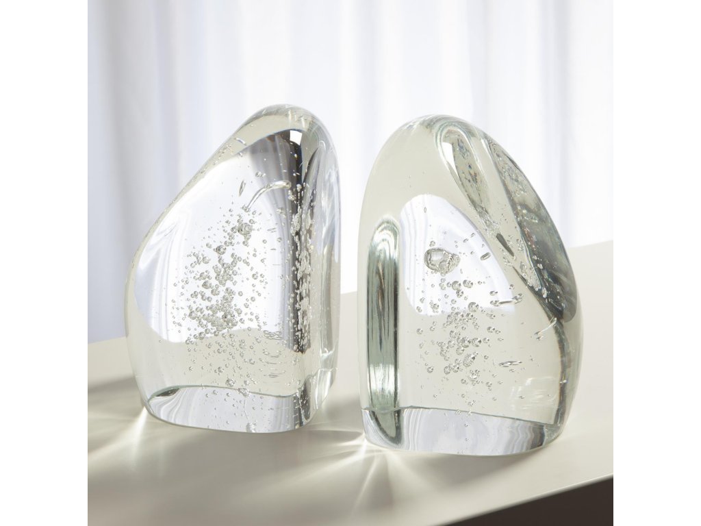 Chunk Bookends-Clear with Bubbles - image 4
