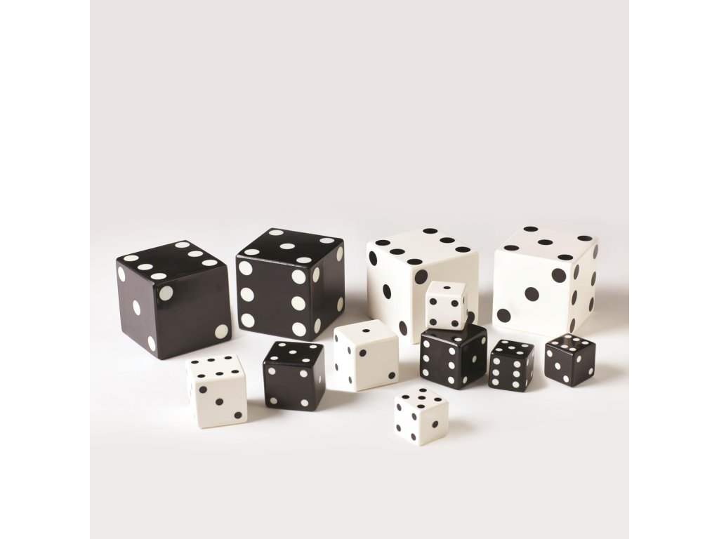 Pair of Dice-Black with White Dots-Med - main image