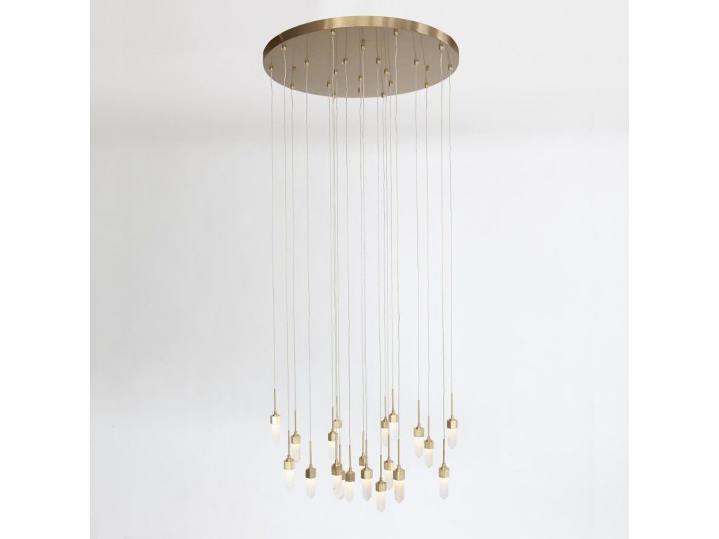 Leo Chandelier-20 Drop Round-Satin Brass - main image