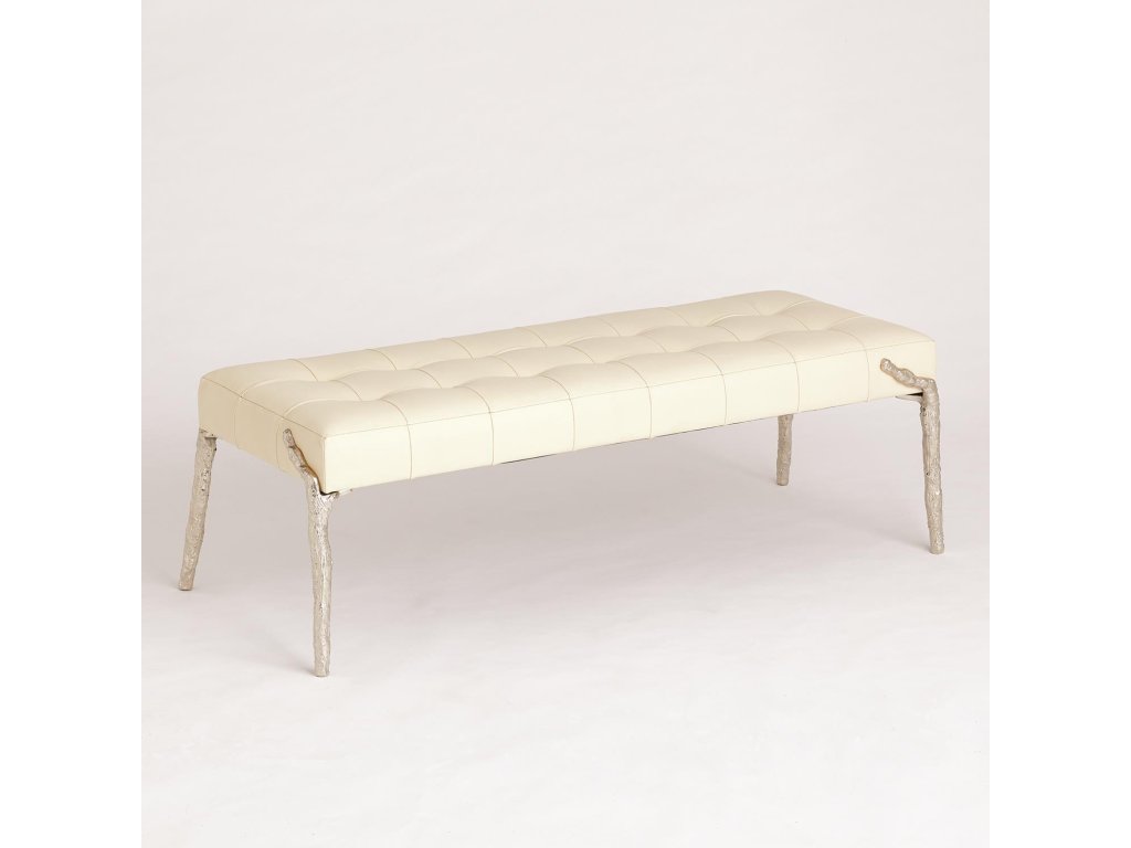 Bristol Branch Bench-Ivory Leather - image 2