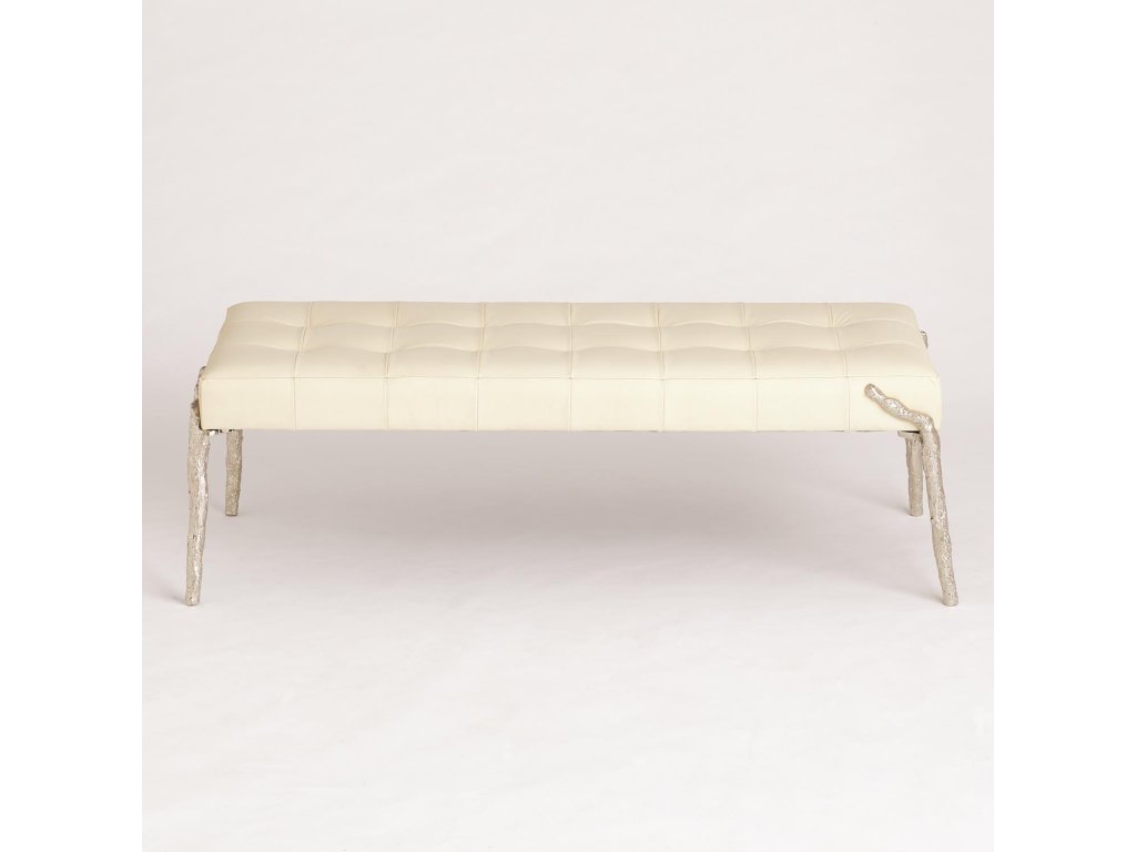 Bristol Branch Bench-Ivory Leather - image 1