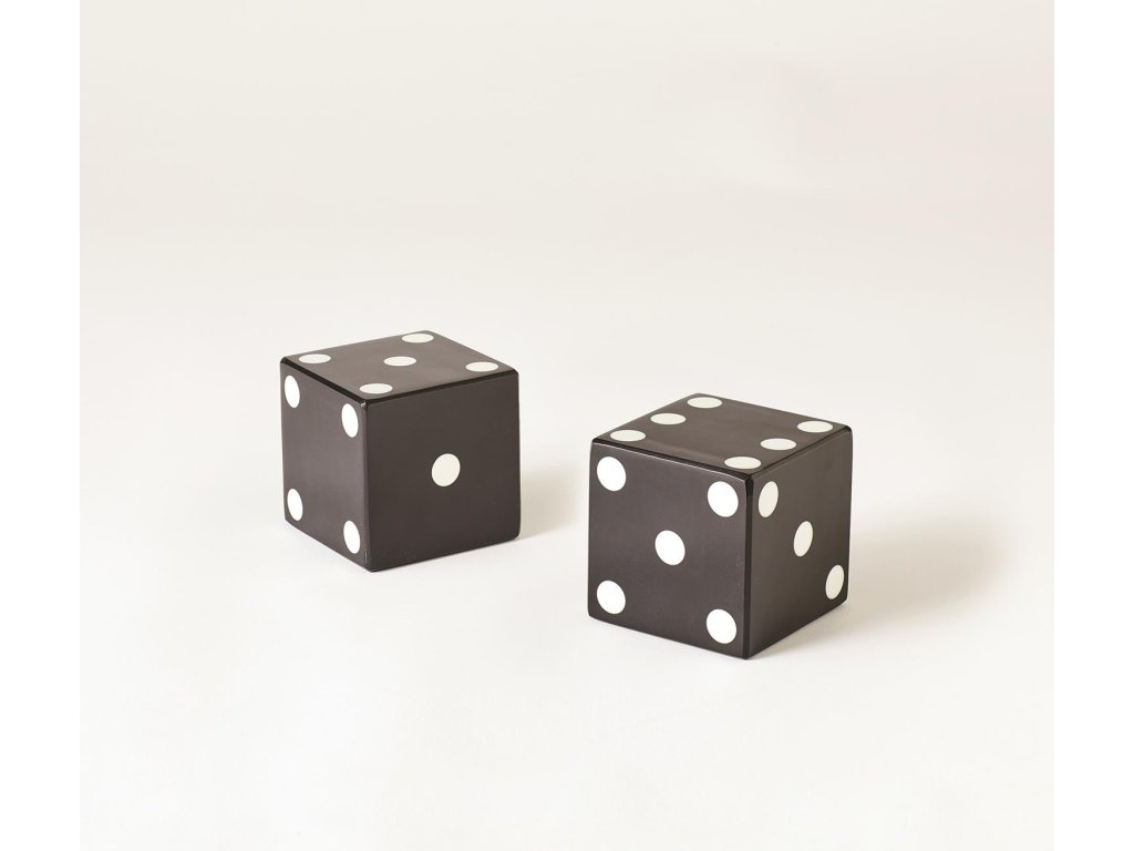 Pair of Dice-Black with White Dots-Med - image 3