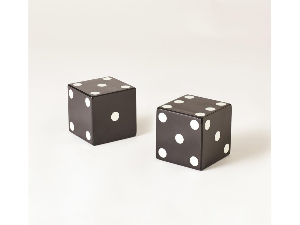 Pair of Dice-Black with White Dots-Med - image 2