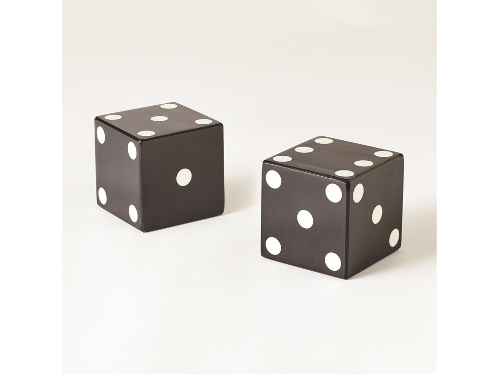 Pair of Dice-Black with White Dots-Med - image 1