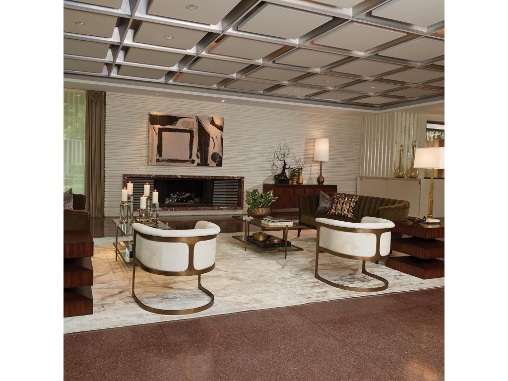 Regan Barrel Chair with Ivory Hair-on-Hide-Antique Brass - image 5