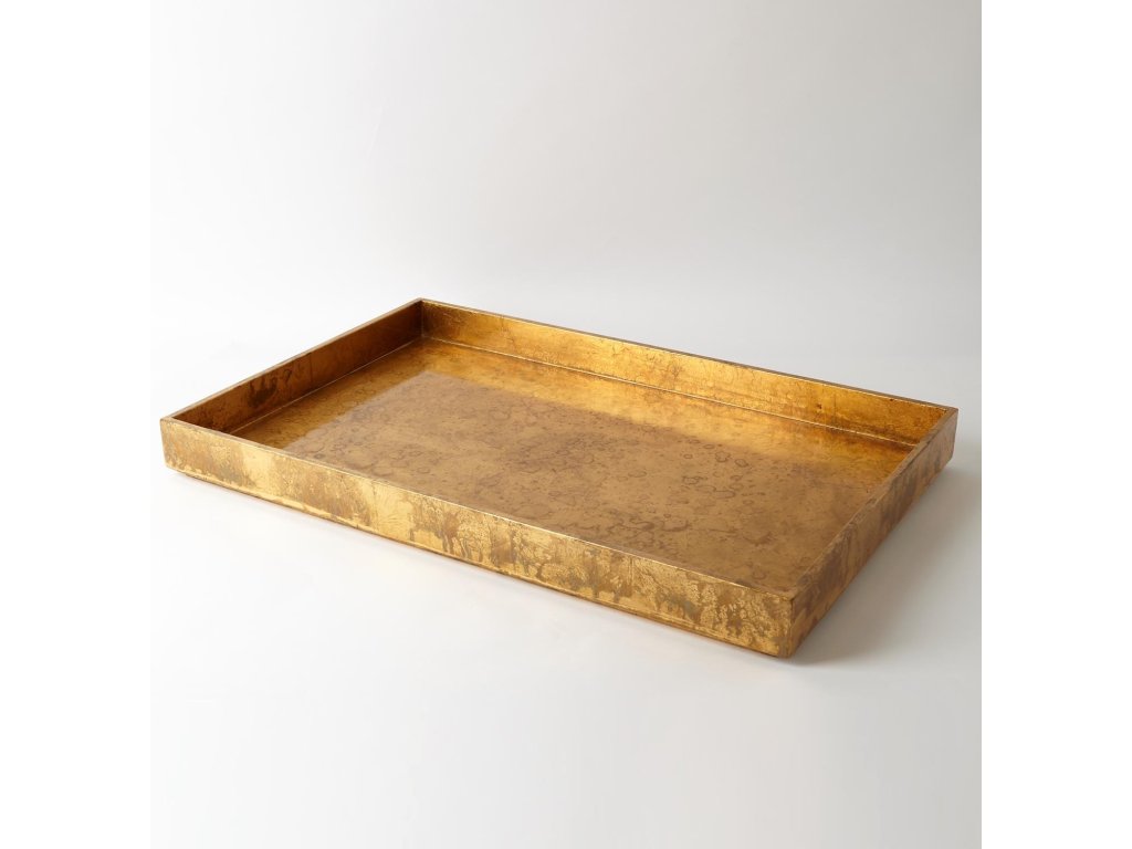 Luxe Gold Leaf Rectangle Tray-Sm - main image