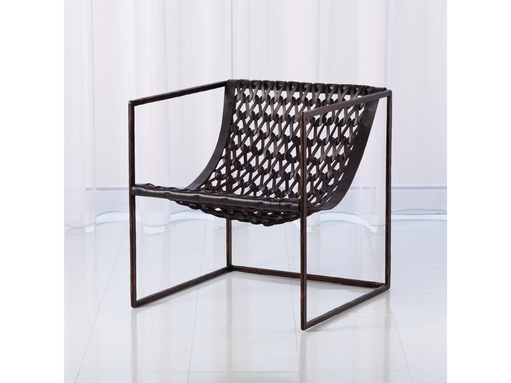 Knit Pearl Chair-Bronze-Dark Brown Leather - image 1