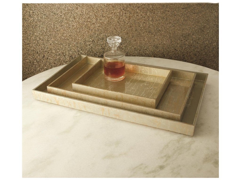 Champagne Silver Leaf Rectangle Tray-Sm - image 3